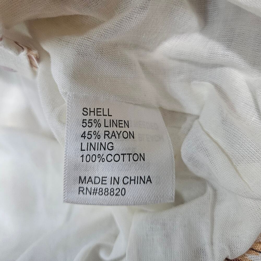 Calypso St Barth Linen Boho Map Floral Cropped Blouse NWT Small - Picture 5 of 8
